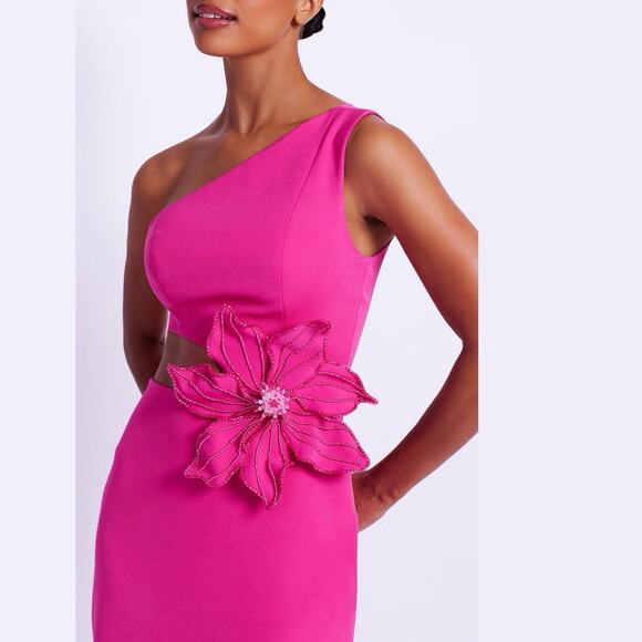 PatBo Flower Appliqué dress Cut-Out Pink Size 6 chic Feminine luxury Designer - Picture 12 of 16